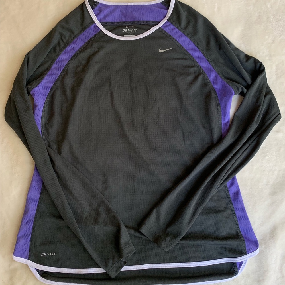 grey/purple nike dri-fit long sleeve